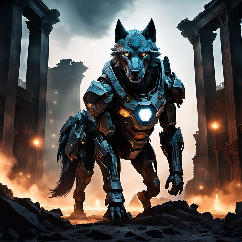 Heroic Spectral Wolf Guardian of Ancient Ruins