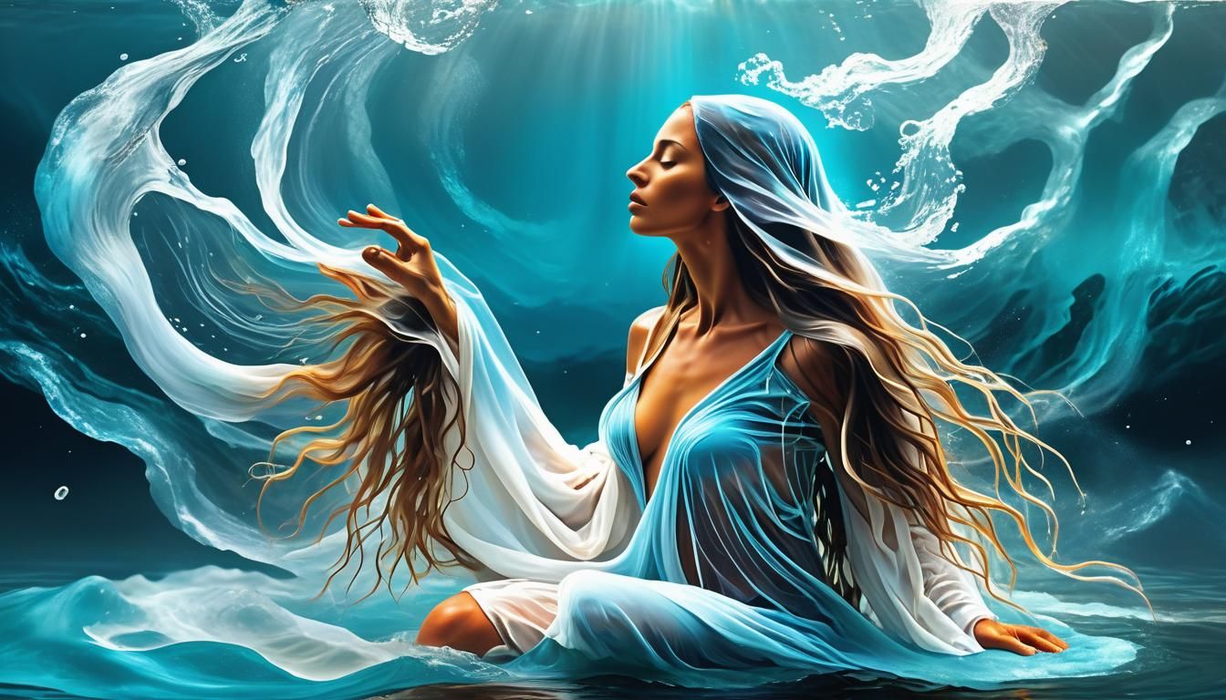 Mesmerizing Digital Collage: Gratitude for Cleansing Waters