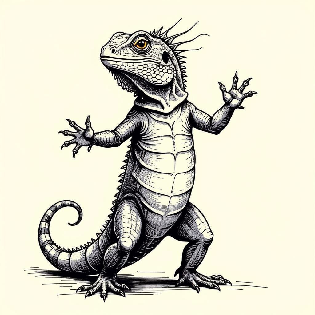 Dancing Lizards Technical Drawing