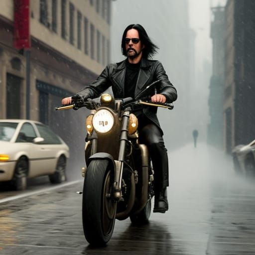 Keanu Reeves Rides a Cyberpunk Triumph Bonneville