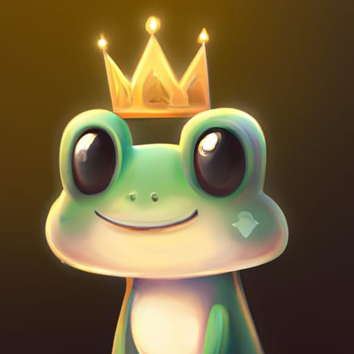 Cute Chibi Frog King Portrait