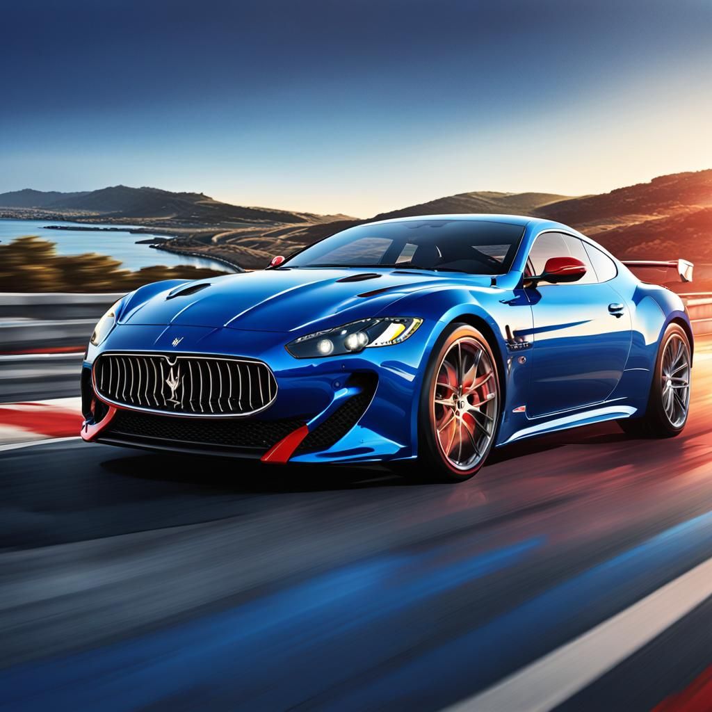 Maserati Grand Turismo Trofeo, driver, bright blue, metal fl...