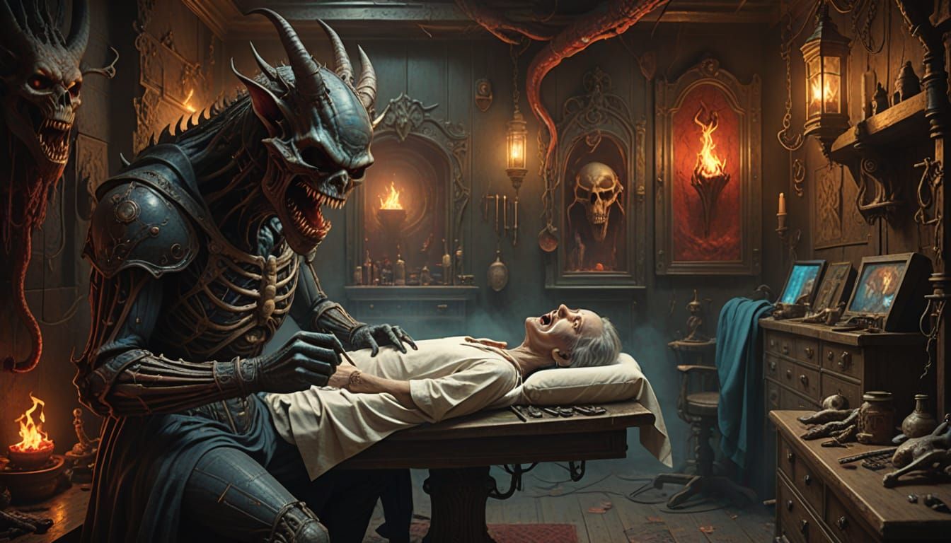 Medieval Horror Dentistry by a Demon from Hell