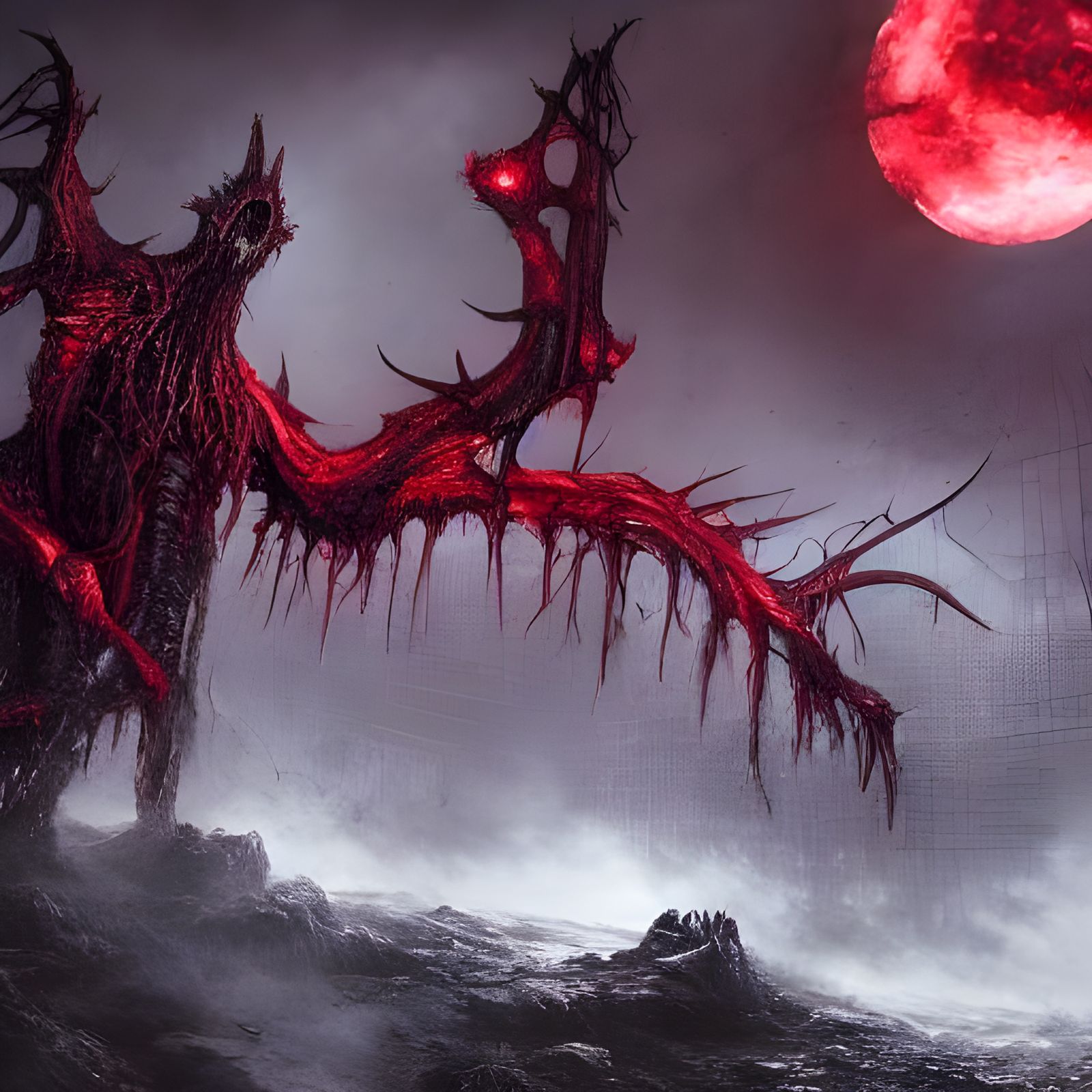 Lovecraftian Elder God Dominates a Ruined World