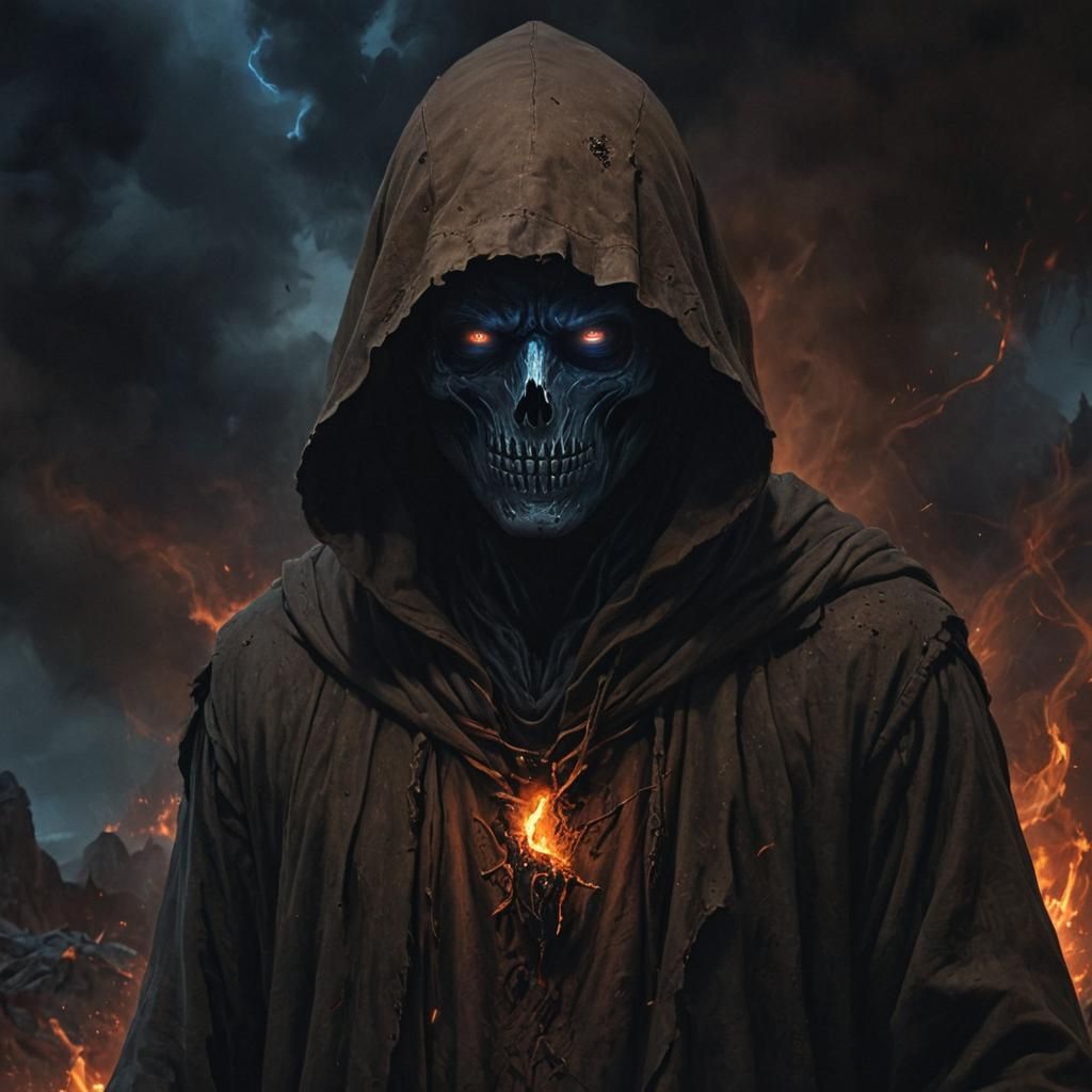 Dark Fantasy Dementor Emerging from Hell Valley