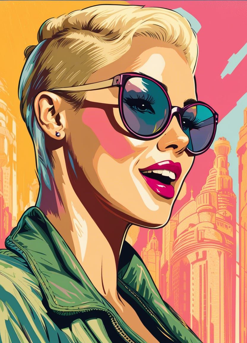 Hyperdetailed Portrait of Woman with Sunglasses