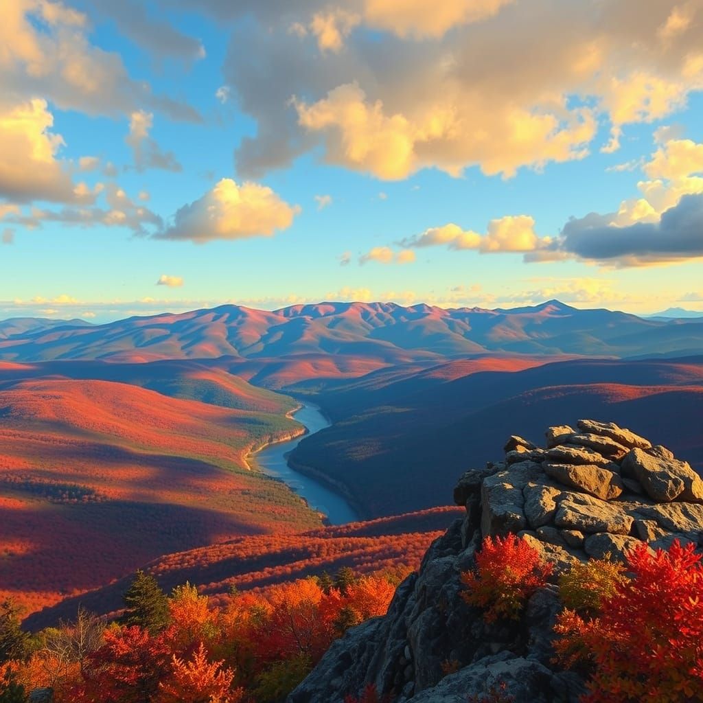 Autumnal Vista of Presidential Range, Bierstadt Style