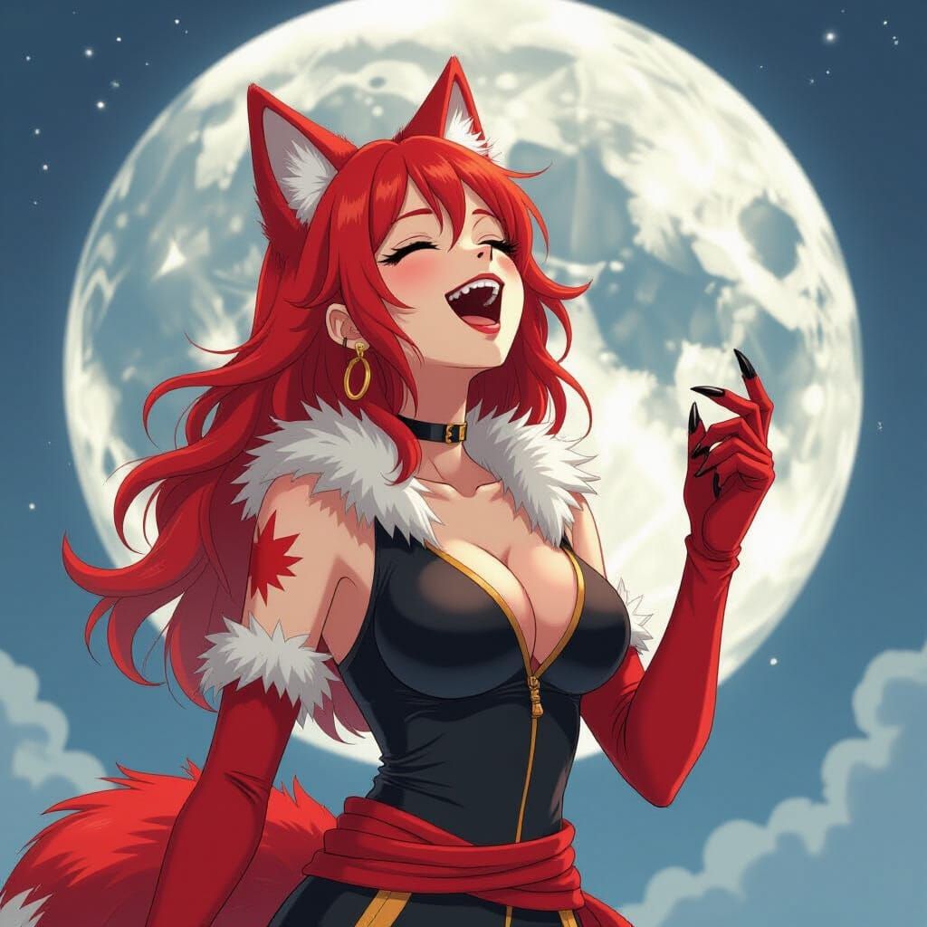 Nami as Werewolf Howling at Full Moon
