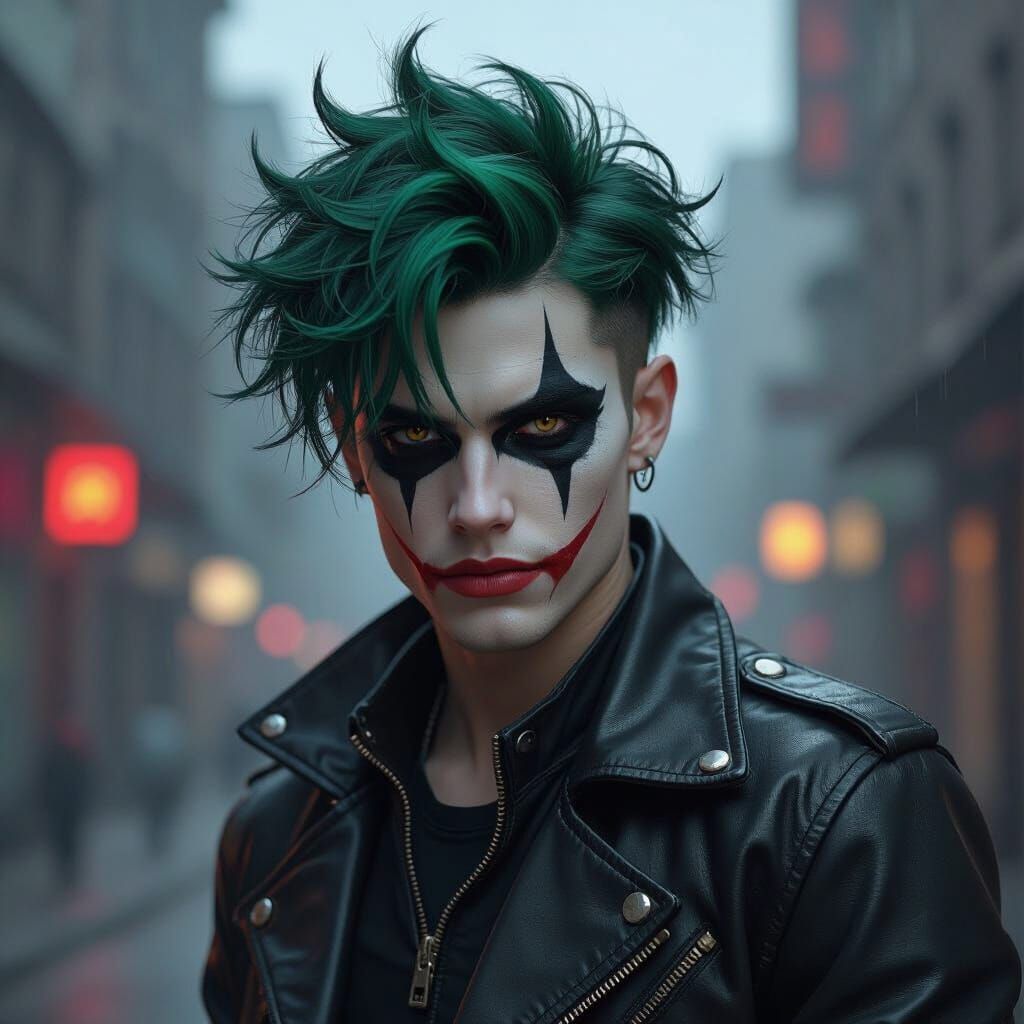 Edgy Joker Haircut in Dark Urban Style