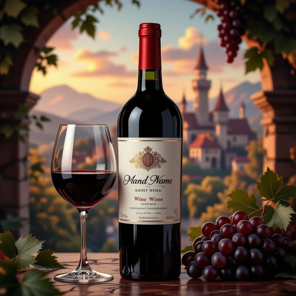 Red Wine Bottle Fantasy Matte Painting Splash Screen