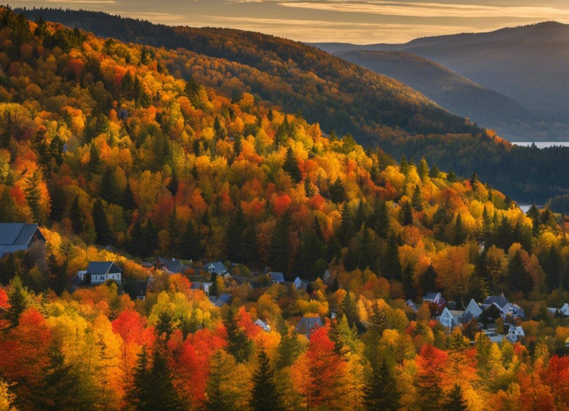 Autumn Landscape in Quebec Province: 16k Photography