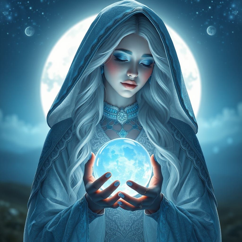 Ethereal Moon Queen in Luminous Dreamscape