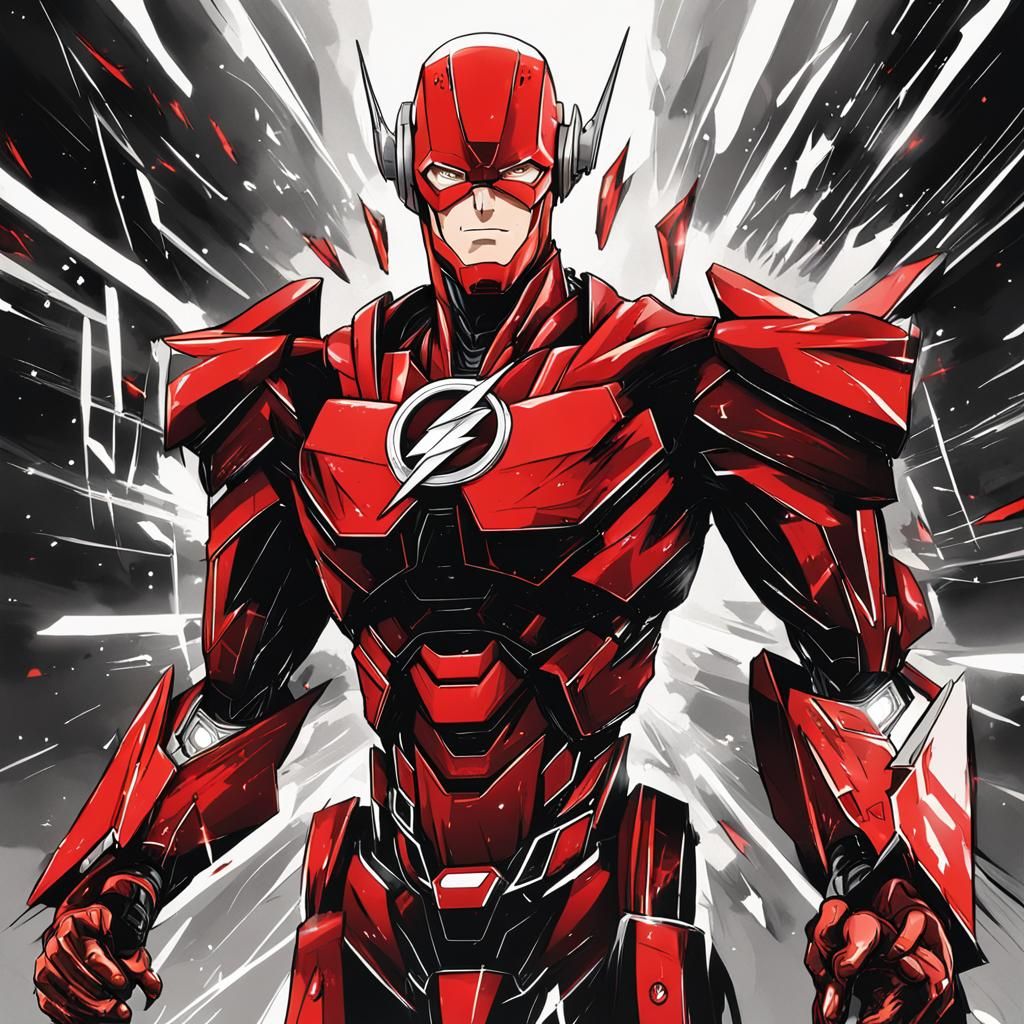 The Flash as Autobot in Anime Style