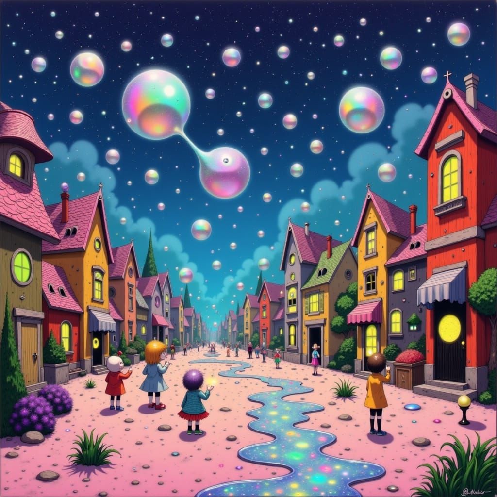Sparkle Sprinkle Day Town Square with Giant Iridescent Bubbl...