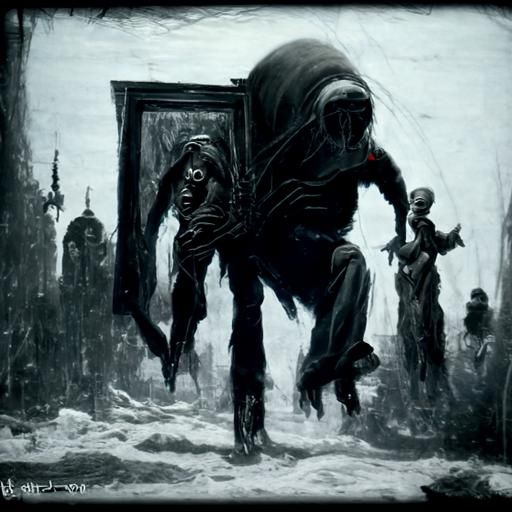 Gothic Horror Scene in the Style of Doré