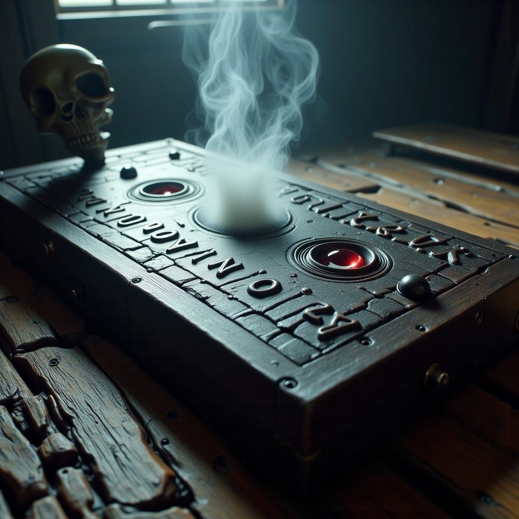 Surreal Spirit Board with Trembling Planchette