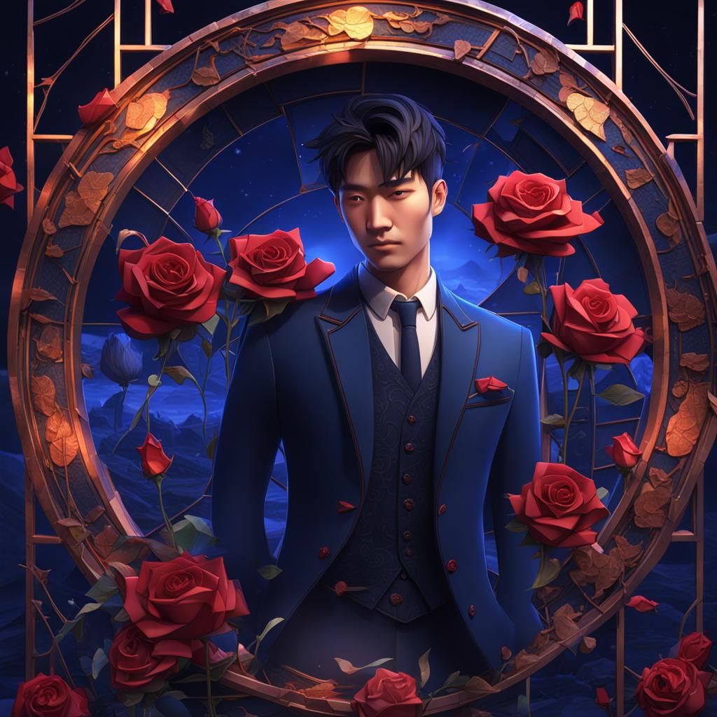 Young Asian Men in Love in Elegant Bedroom