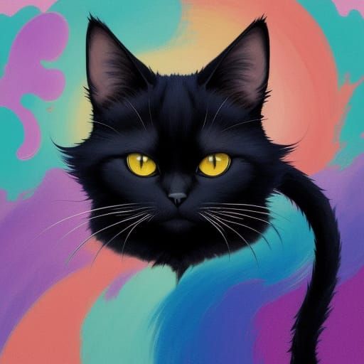 Kawaii Vampire Cat Possession in Anime Style