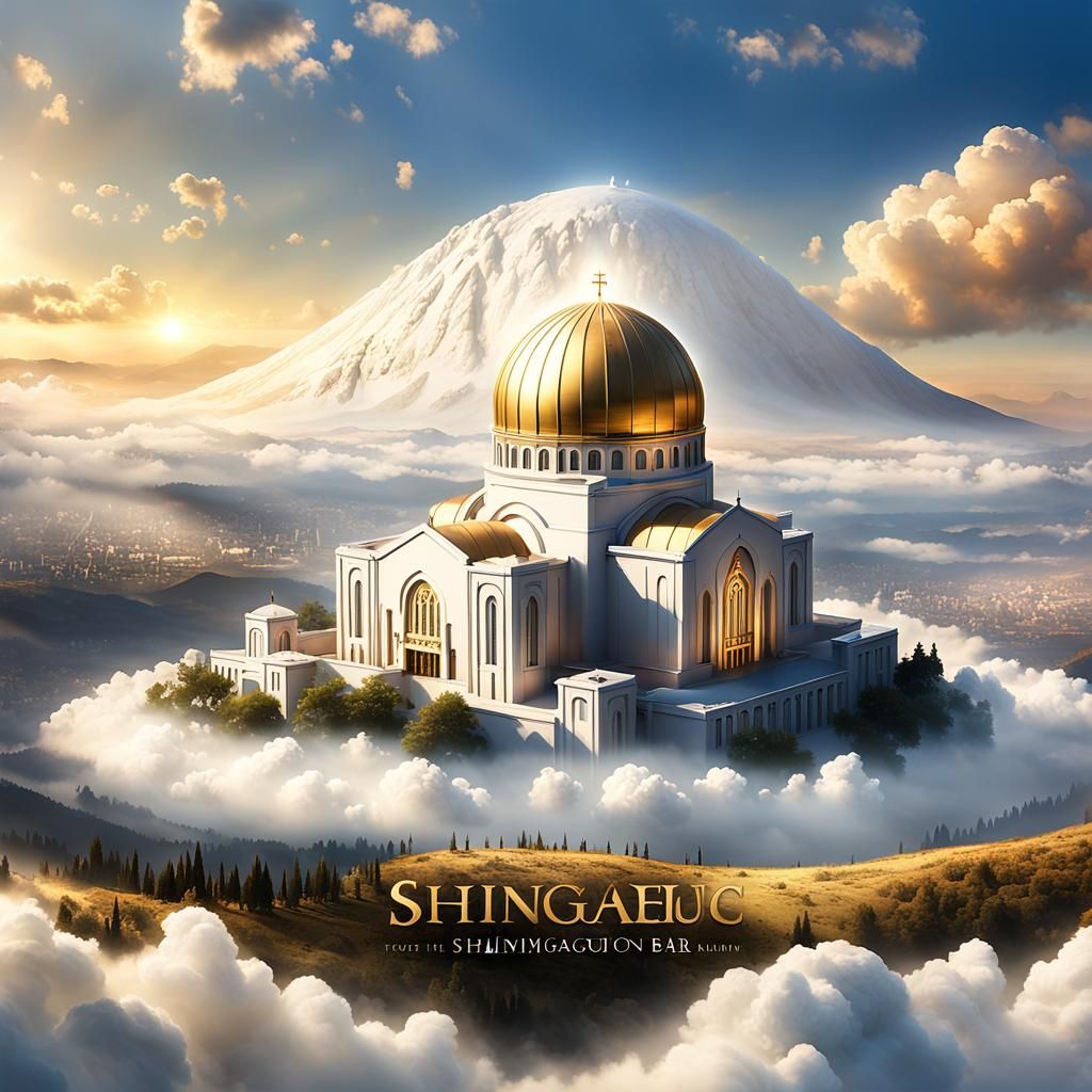 Synagogue Logo Design with Mount Meron Backdrop