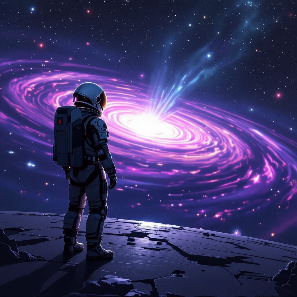 Astronaut Gazing into a Black Hole Vortex