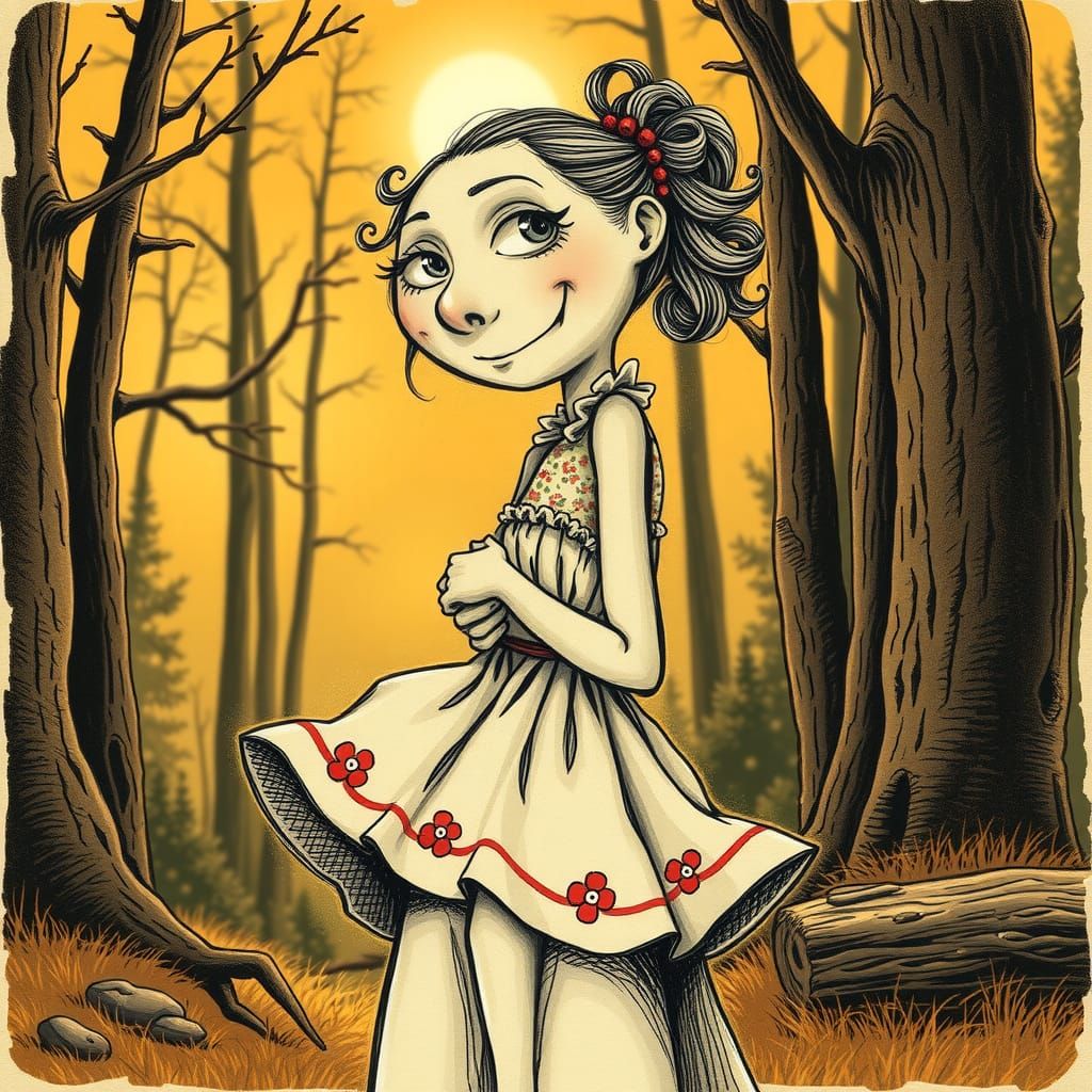 Moonbeam McSwine Portrait in Classic Comic Style