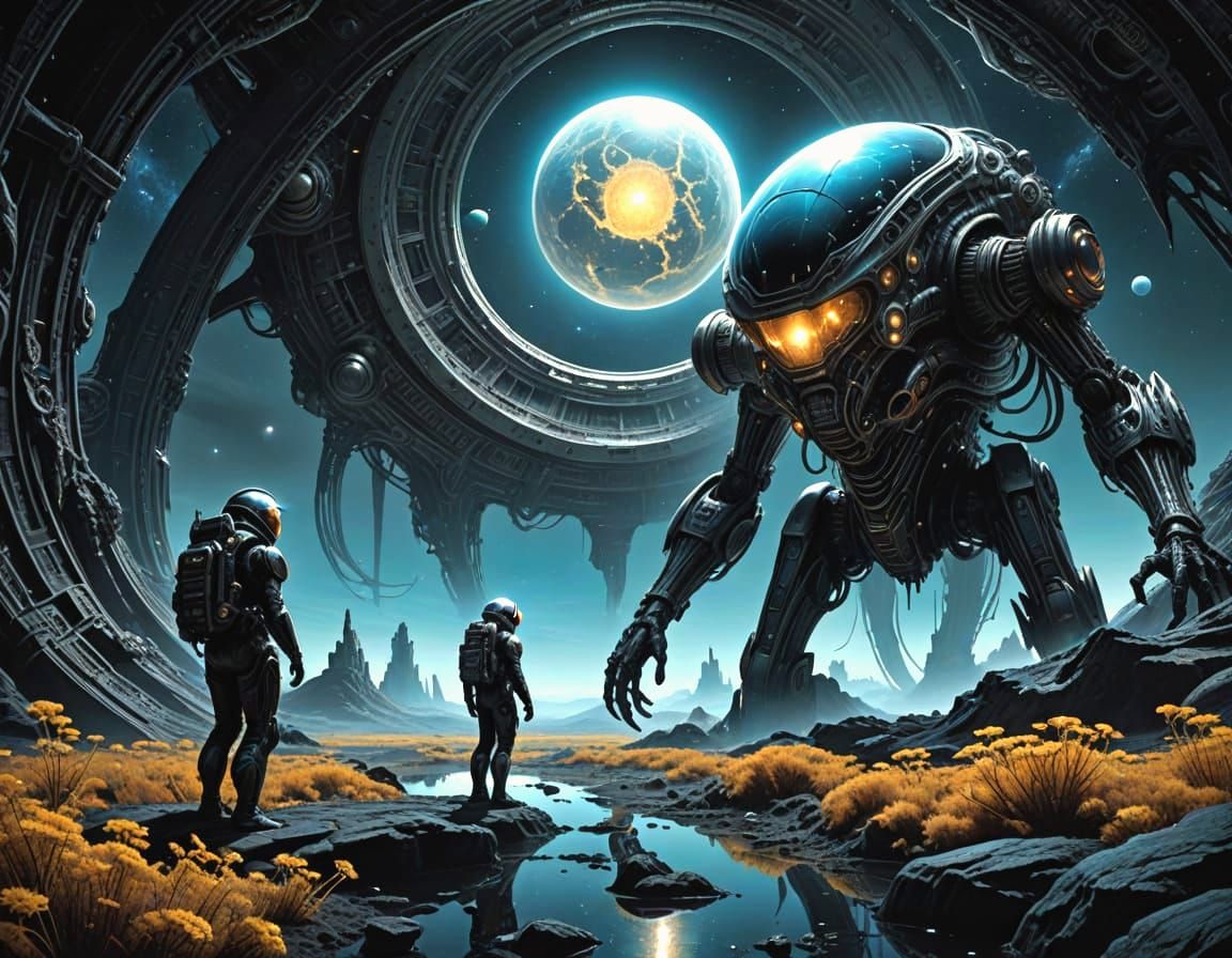 Bioluminescent Flora on Distant Alien Planet