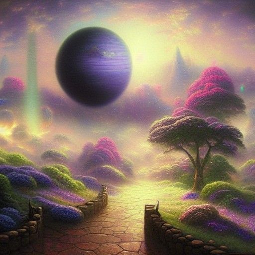 Ethereal Distant Planet in Luminist Style