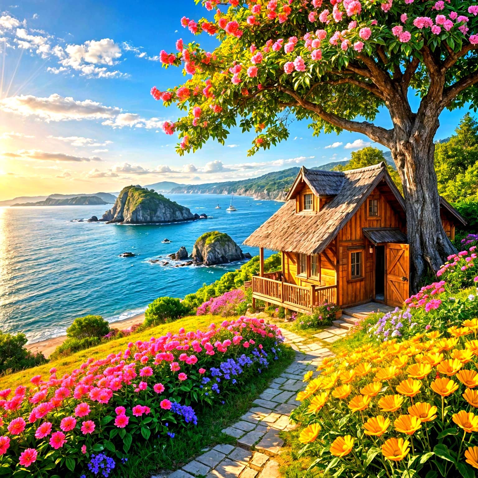 Cozy Beachside Retreat Under a Majestic Tree