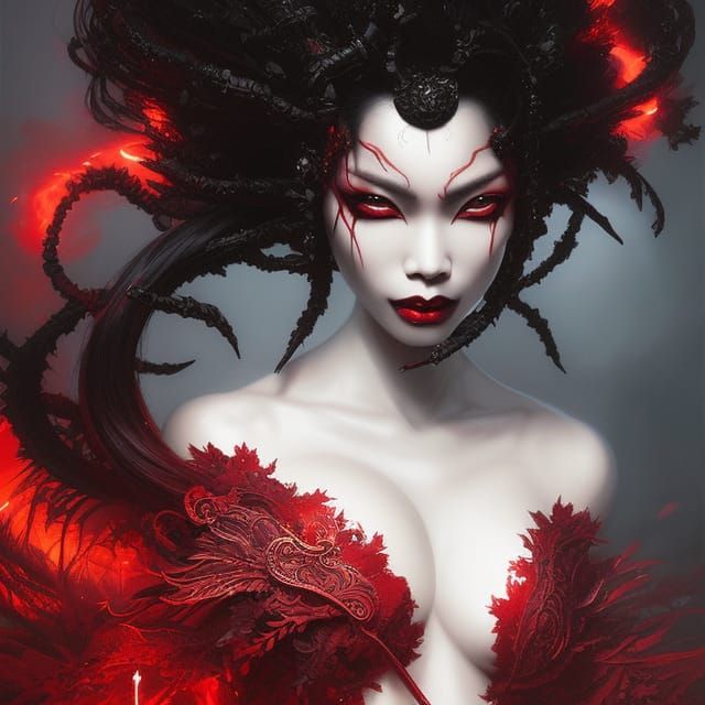 Dark Voodoo Priestess in Gothic Horror Style