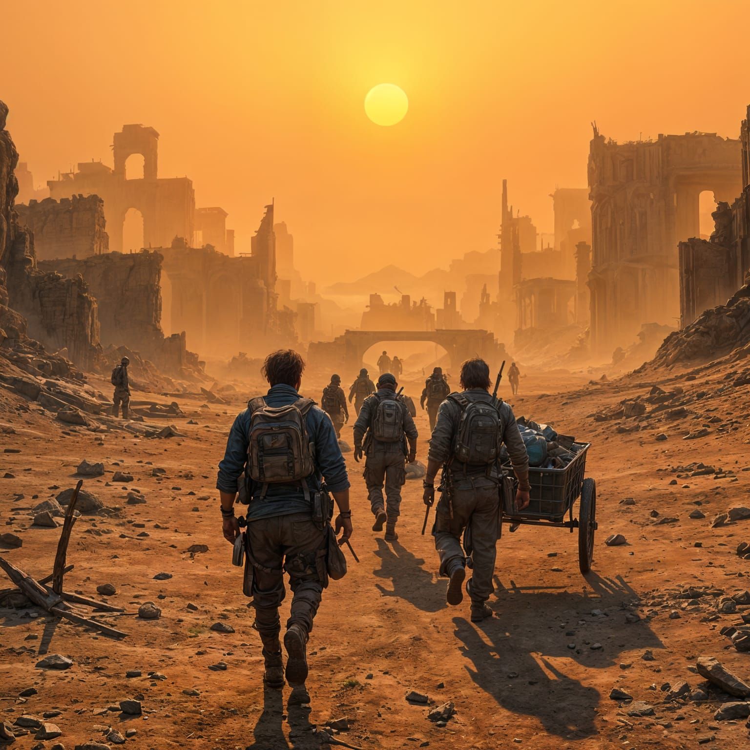 Post-Apocalyptic Desert Ruins: 3D Game Cinematic