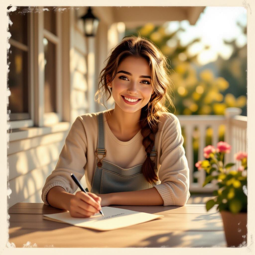Alina Writes a Letter on a Warm Afternoon