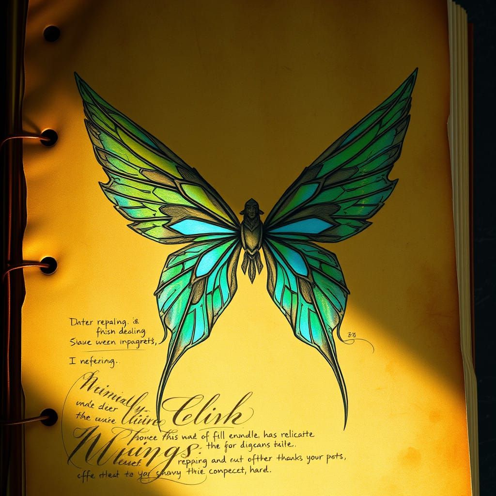 Repairing Elven Wings in an Ancient Sketchbook