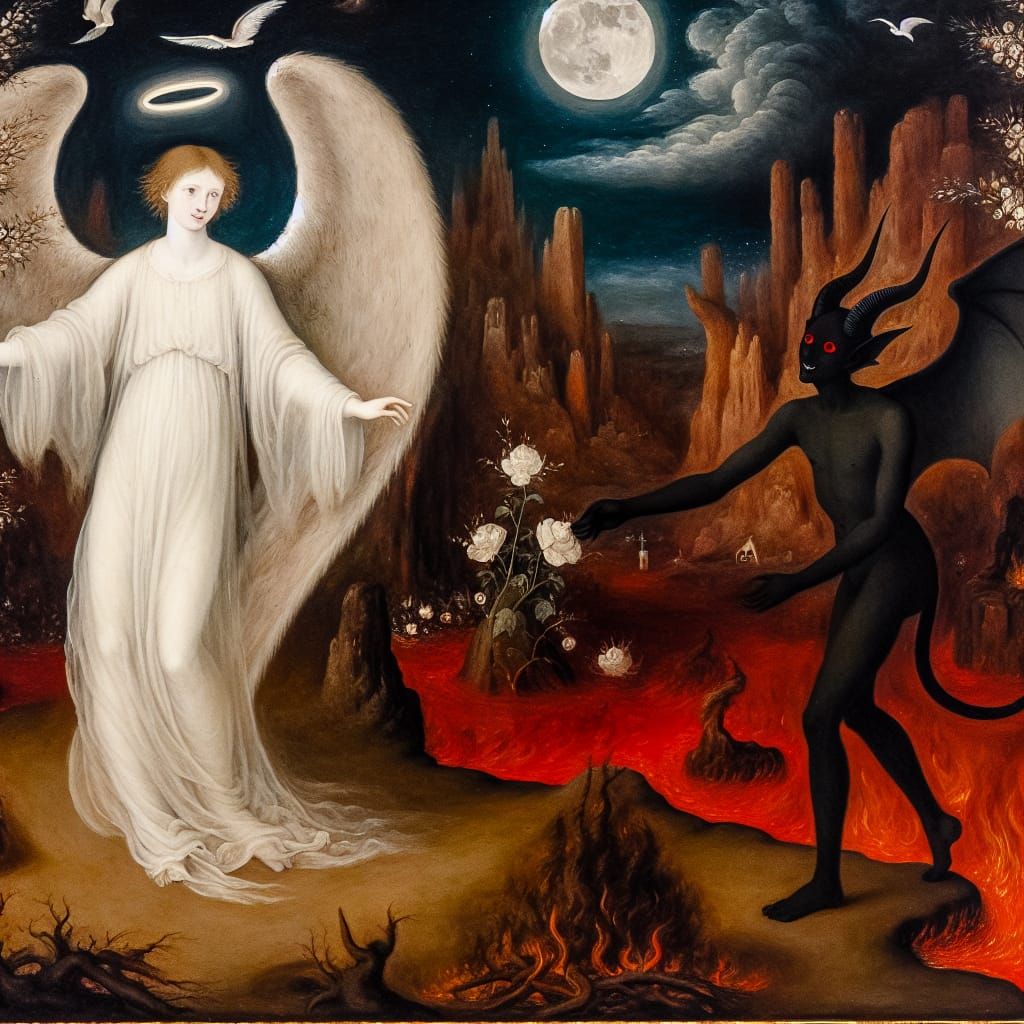 Angelic Demon Wedding in Hellscape