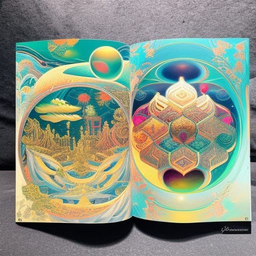 Fantastical Cosmic Scene with Pearlescent Lighting