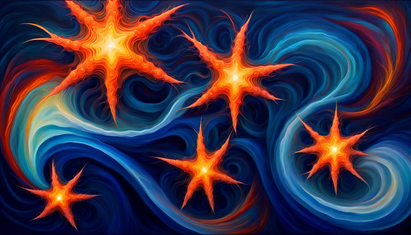 Abstract Fractal Starscape in Impasto Oil Style