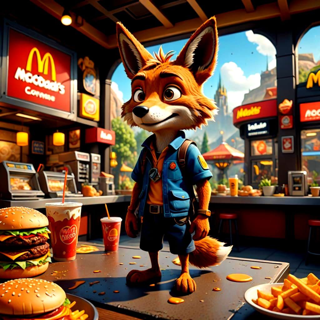 Wylie Coyote Meets McDonald's in Fantastical Cartoon Realms
