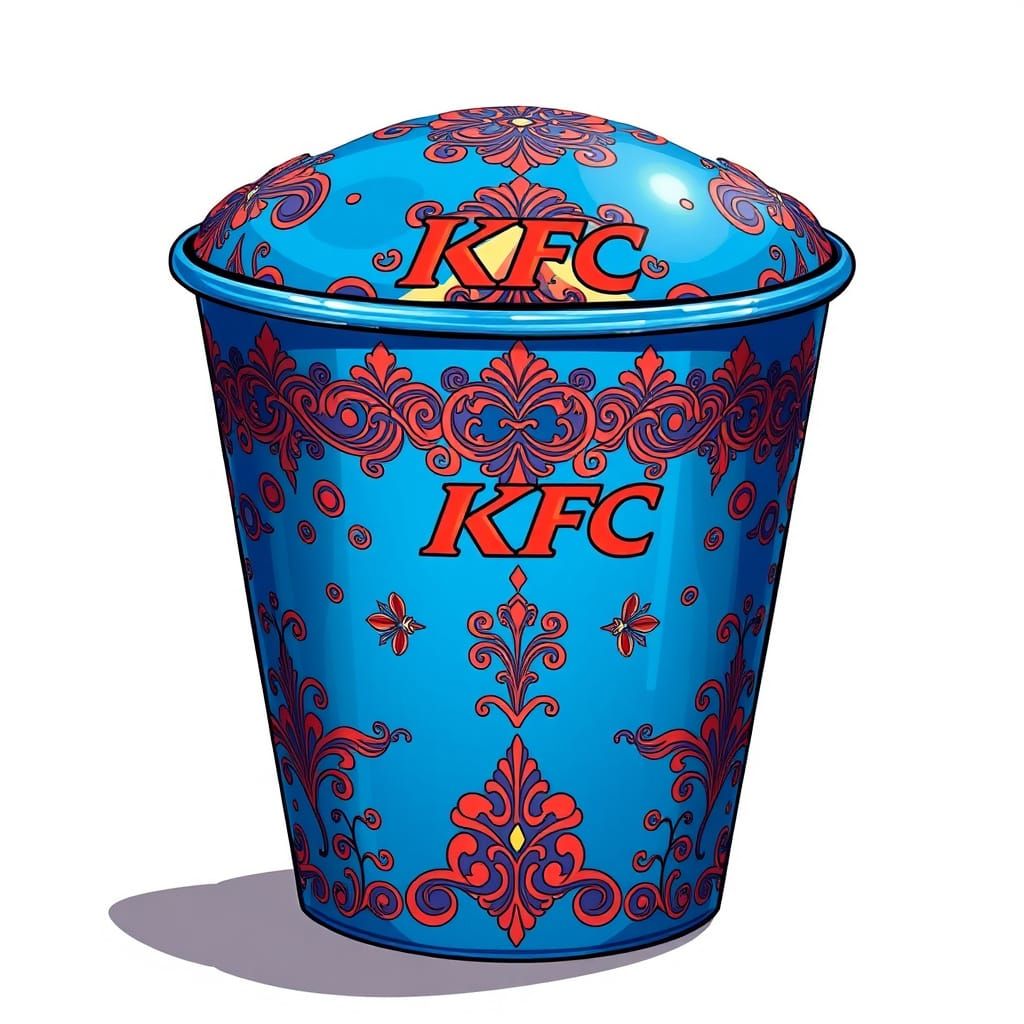 Majestic Blue KFC Bucket in Anime Style