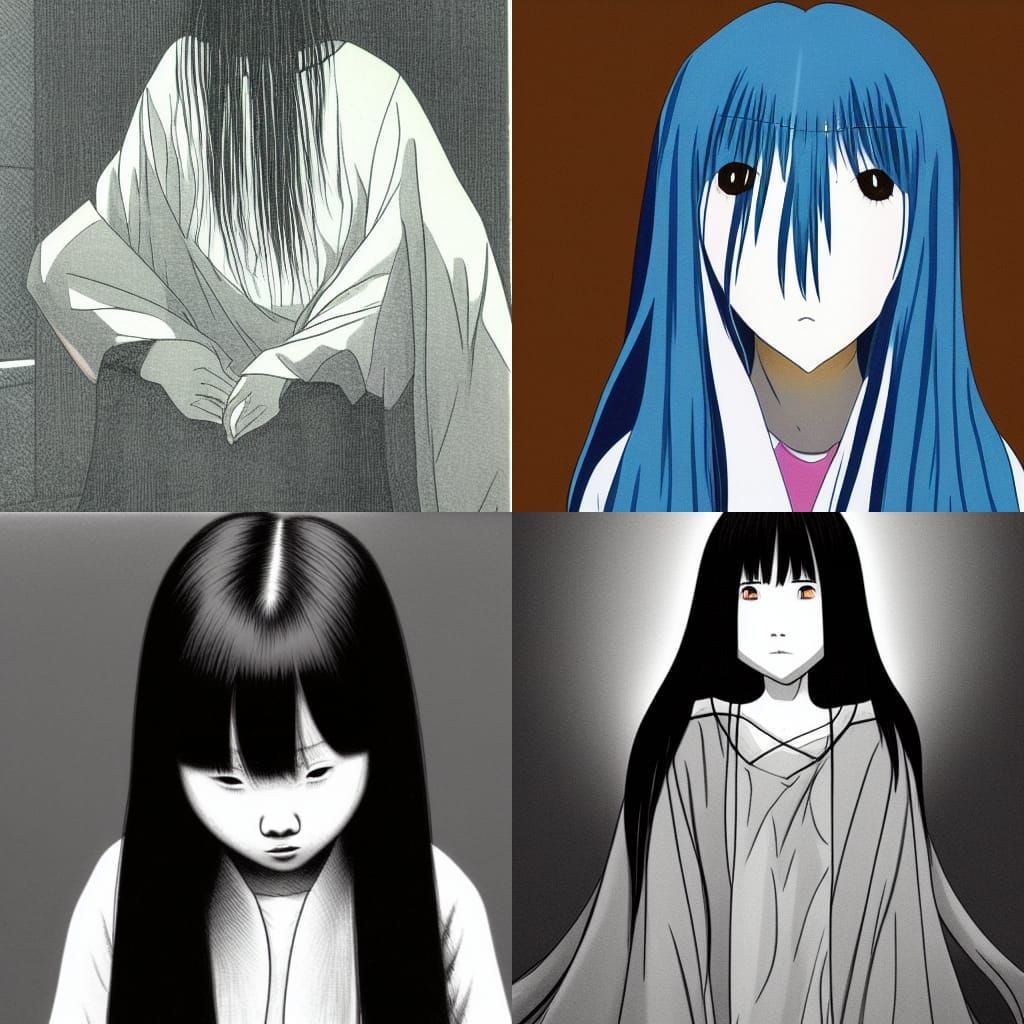 Ethereal Sadako Figure Emerging From Darkness