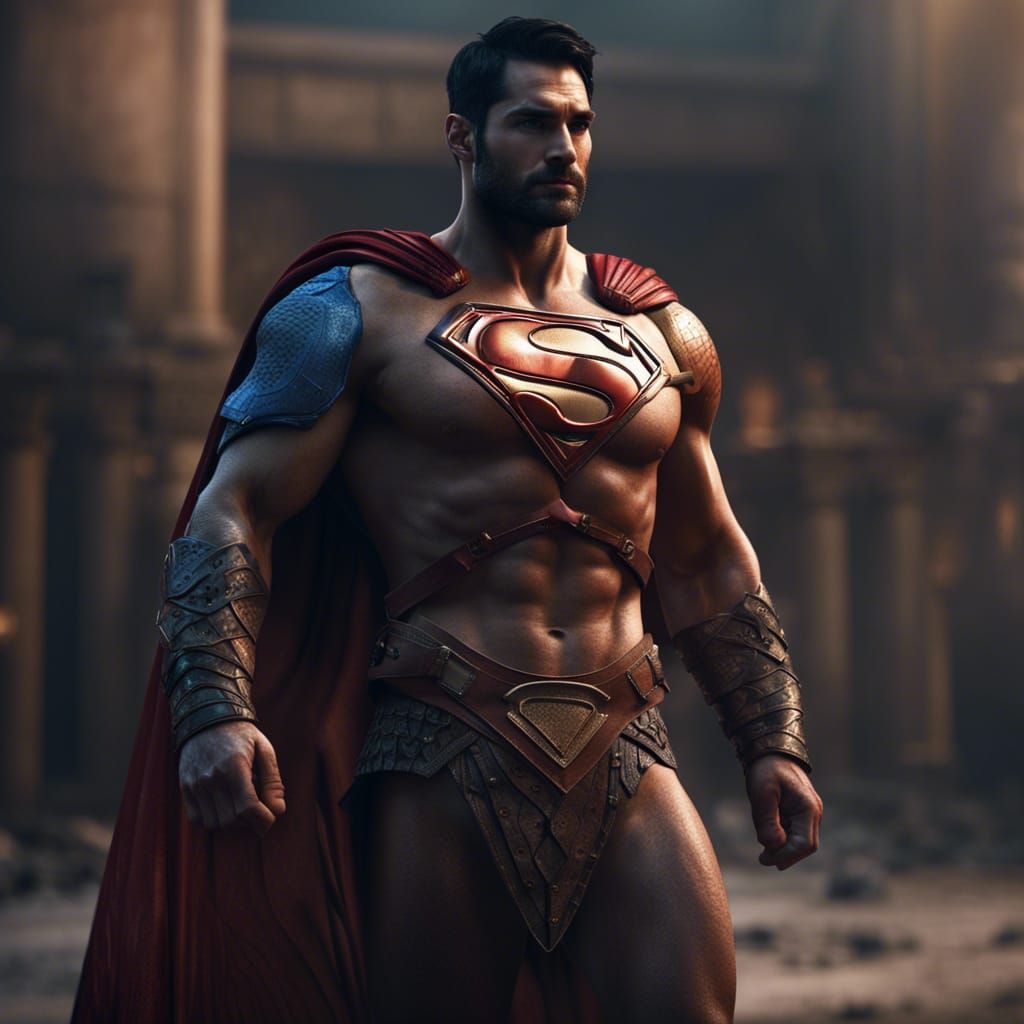 Superman as Gladiator: Detailed Fantasy Concept Art