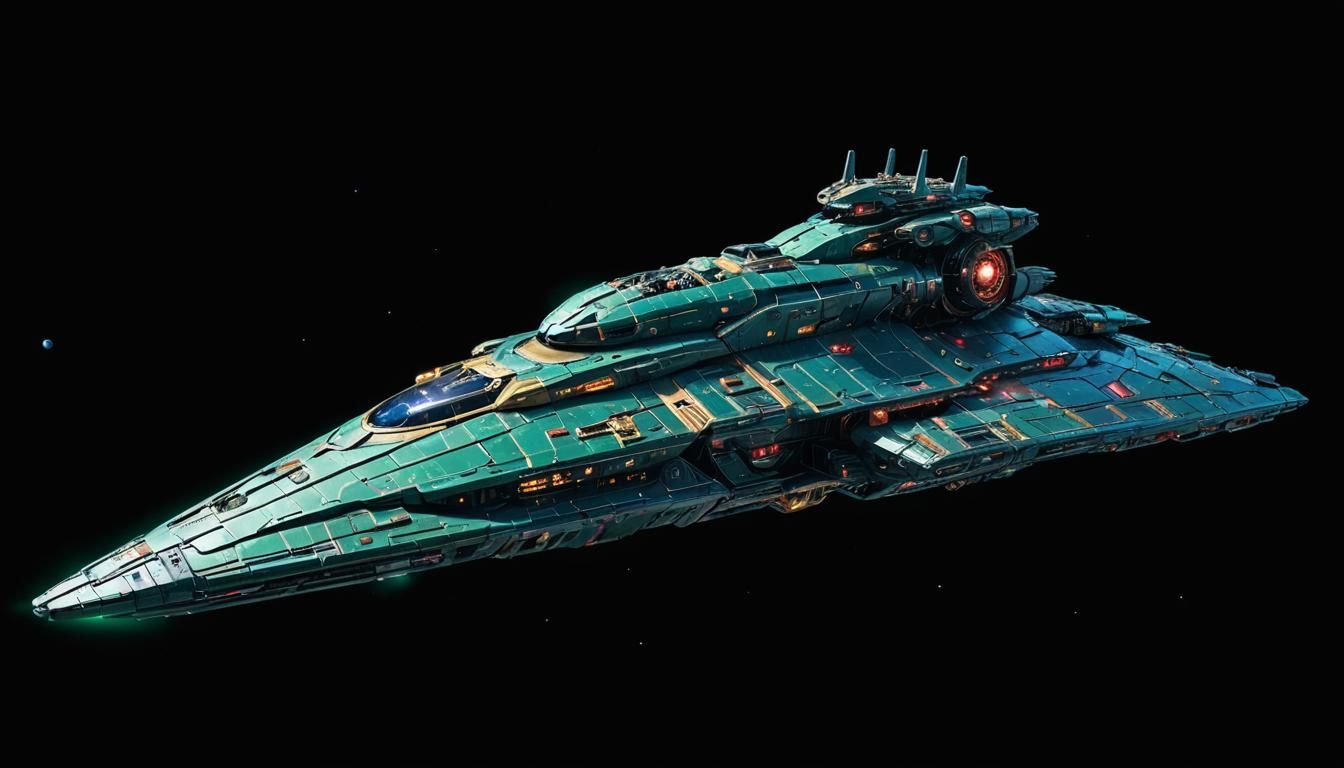 Gigantic Spaceship in a Nebula: Sci-Fi Art