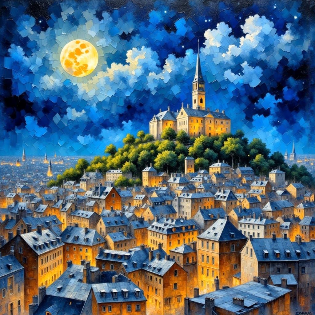 Le Sacré-Cœur sous la Nuit Cubiste....