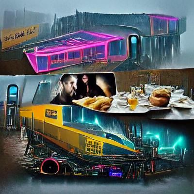 Cyberpunk Diner in Neon Cityscape