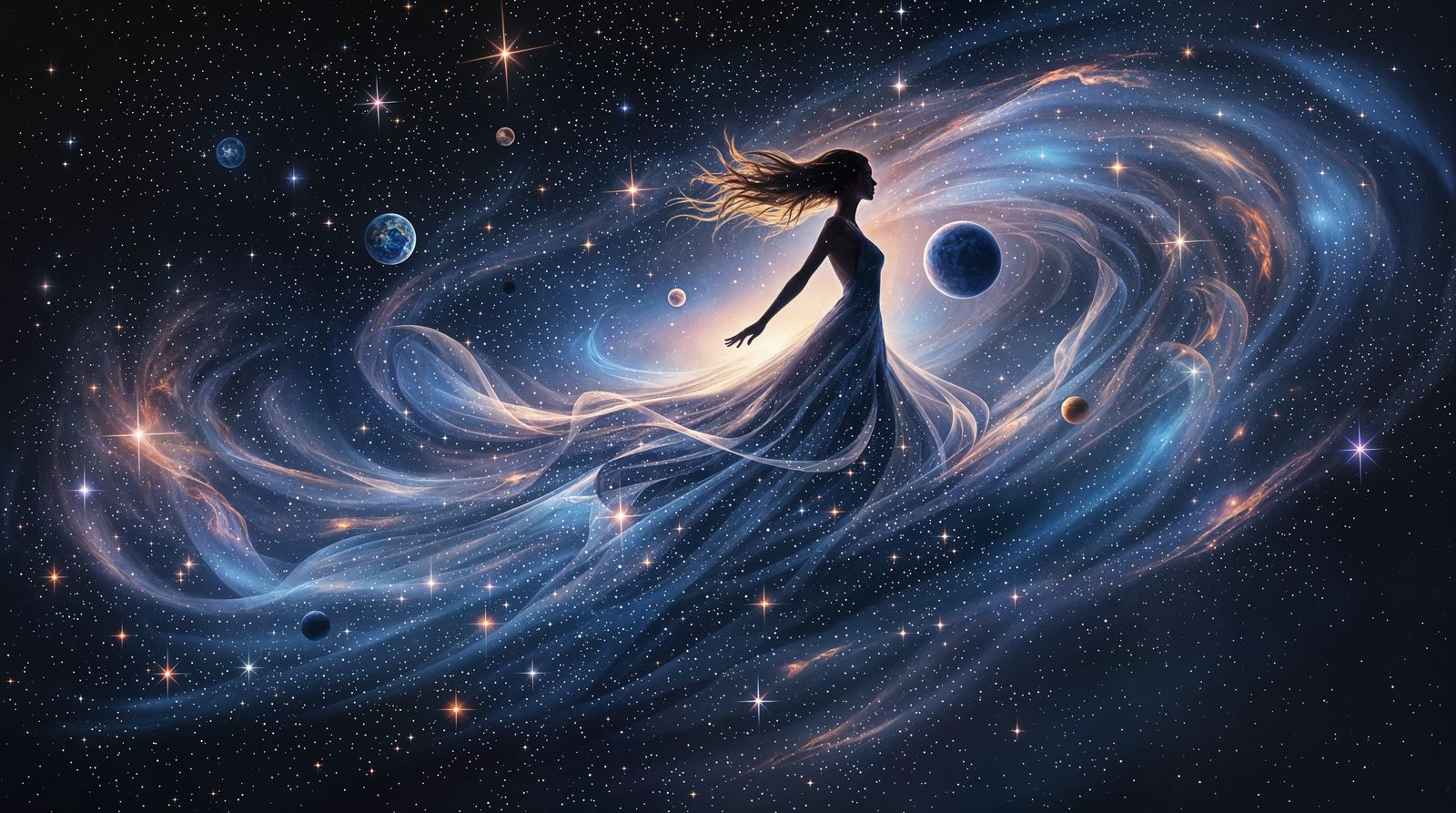 Cosmic Goddess in Celestial Harmony