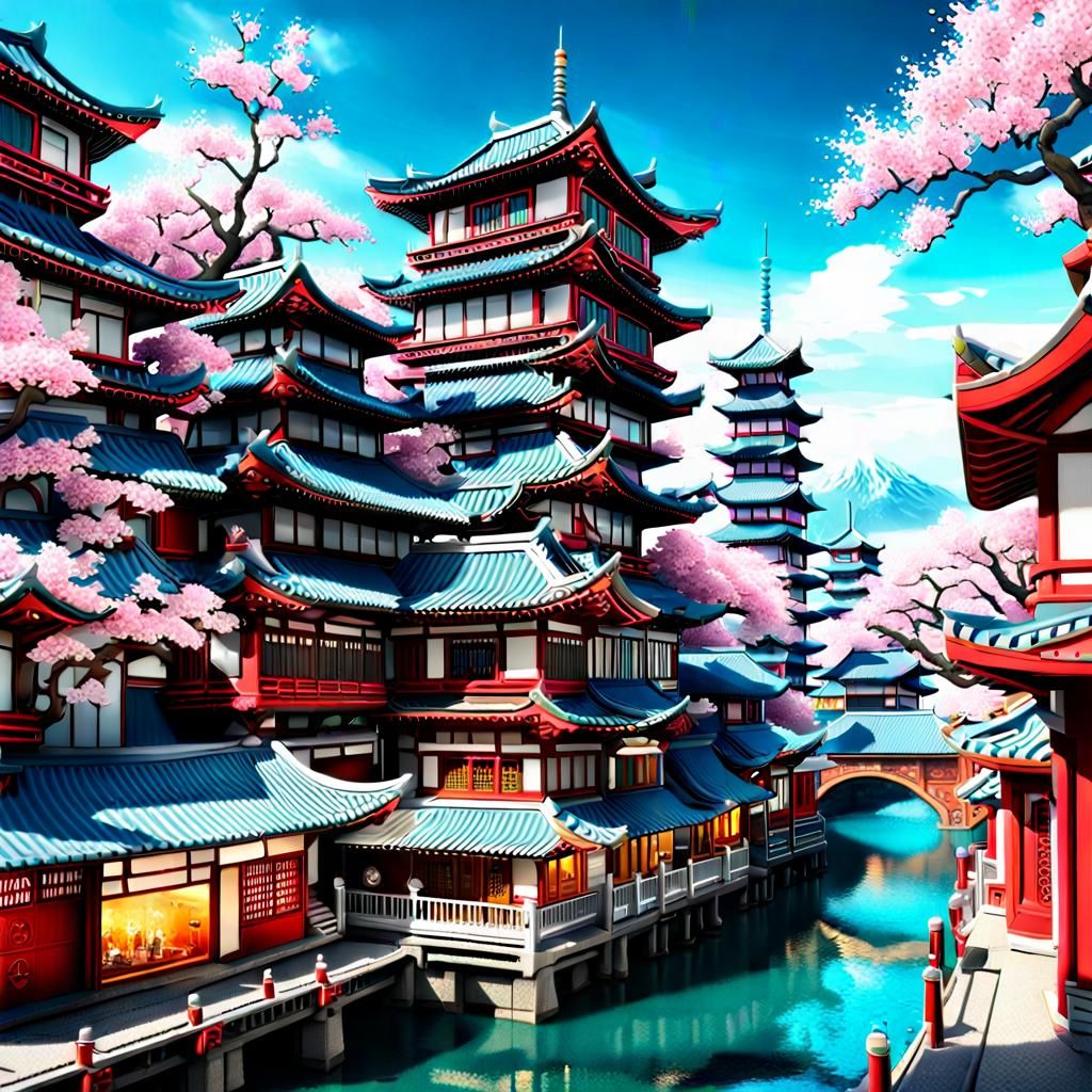 Cyberpunk Cityscape: Metallic Utopia in Digital Art