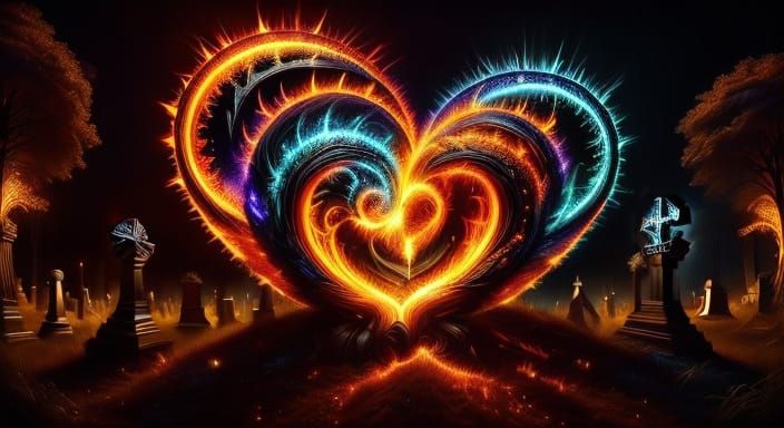 Surreal Portrait of a Masculine Figure in a Grimdark Graveya...