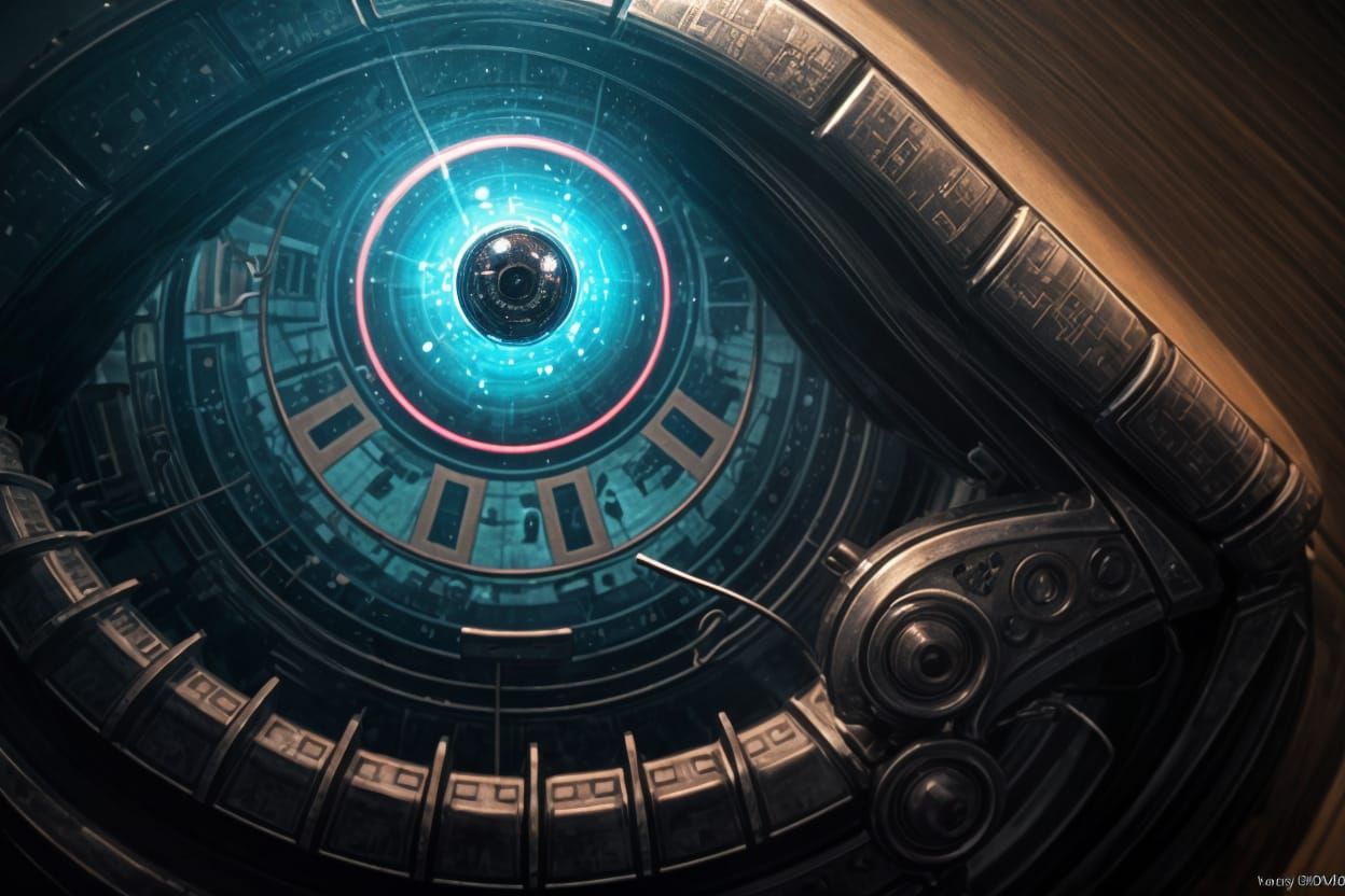 Detailed Bionic Eye in 3D Anime Art