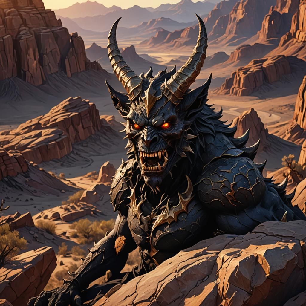 Demonic Arizona Portrait in Dark Fantasy Style