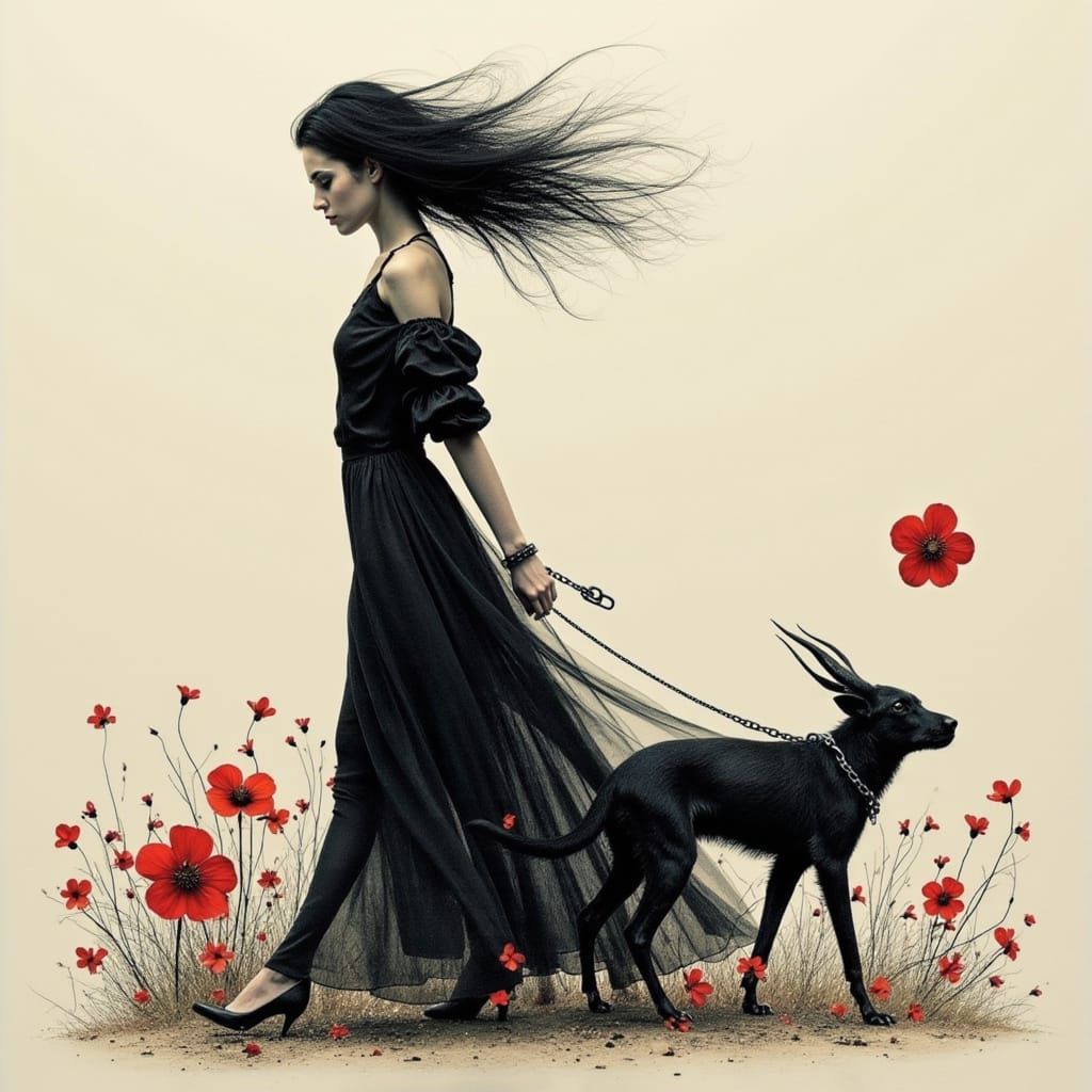 Dark Enchantress Bound to a Malevolent Companion