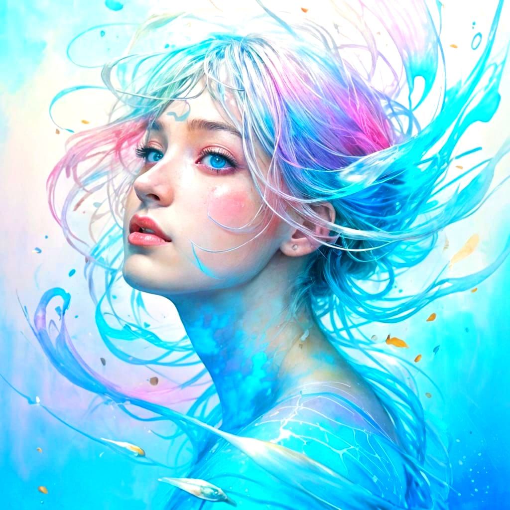 Aquarium Fish in Expressive Watercolor Style