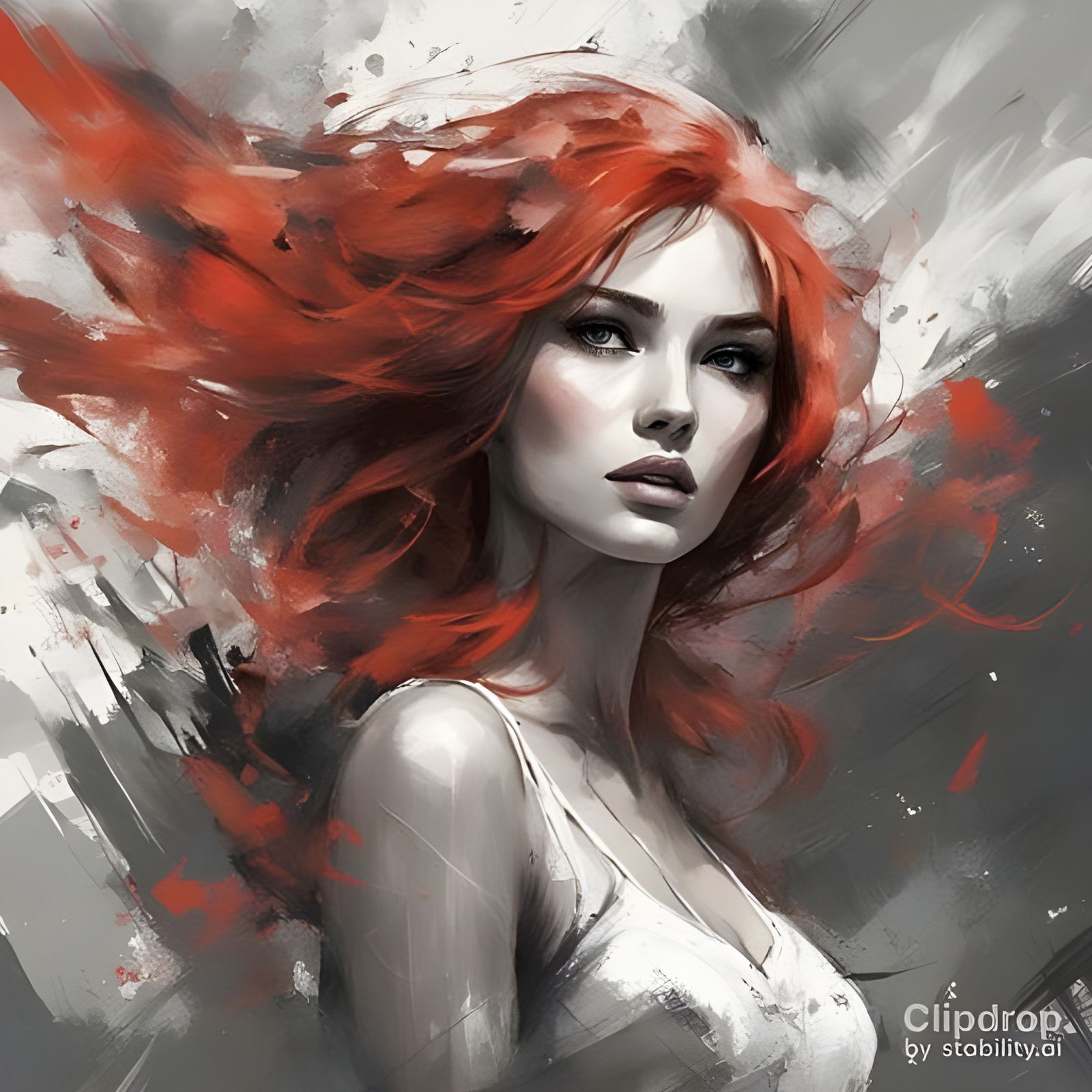 Beautiful Tatar Girl Dancing in Splash Art Style